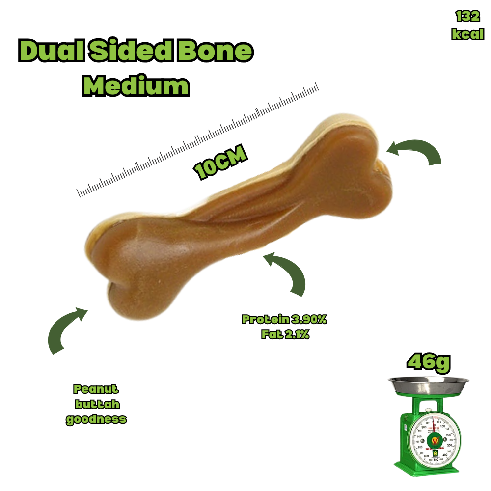 Peanut Butter Dual-Sided Bones - Medium